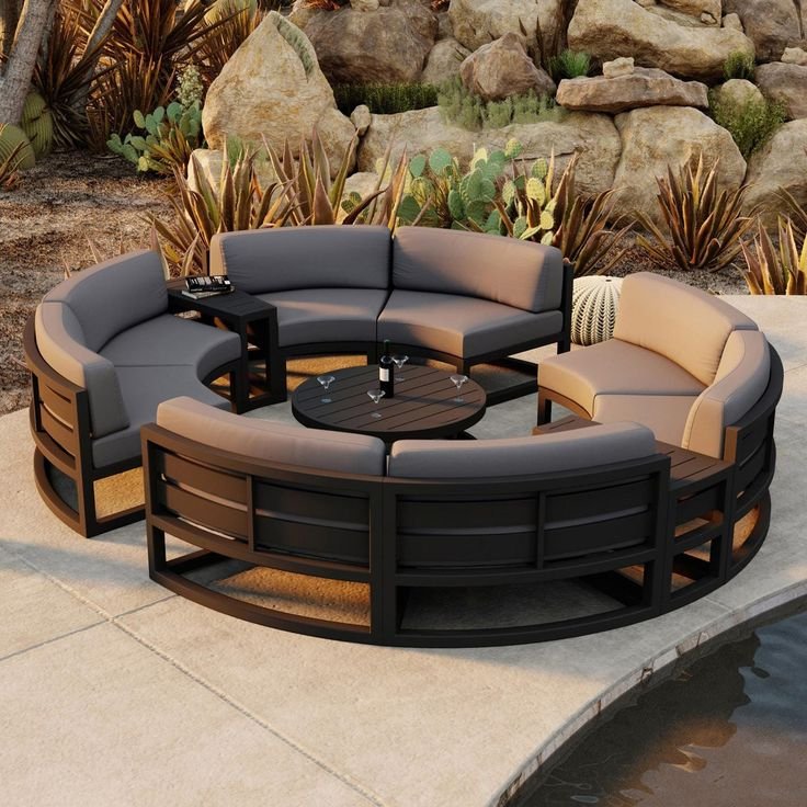 Zen Space Curve Aluminum Sofa Set